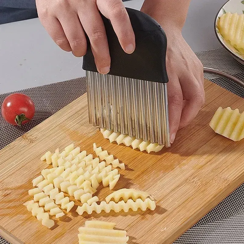 Colorful kitchen gadgets and utensils arranged playfully on a bright surface